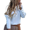 Jocoo Jolee Women Metal Buttons Long Sleeve Blouse Office Lady Shirt Casual Pineapple Print Tops Plus Size Casual Loose Blouses